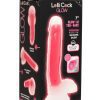 Lollicock Glow in the Dark Silicone Dildo with Balls 7in - Pink