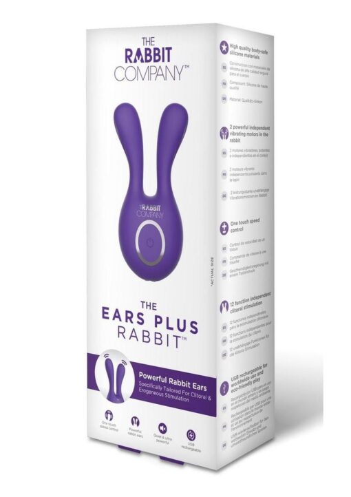 The Rabbit Company The Ears Plus Rabbit Rechargeable Silicone Stimulator - Purple