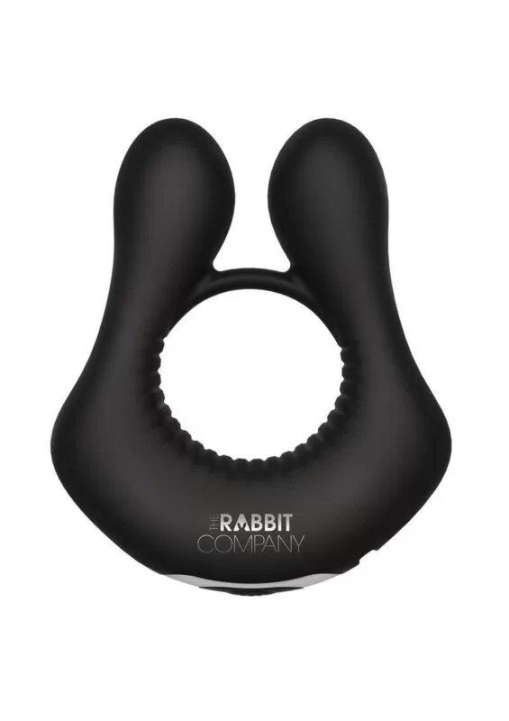 The Rabbit Company The Deluxe Rabbit Ring Rechargeable Silicone Couples Ring - Black