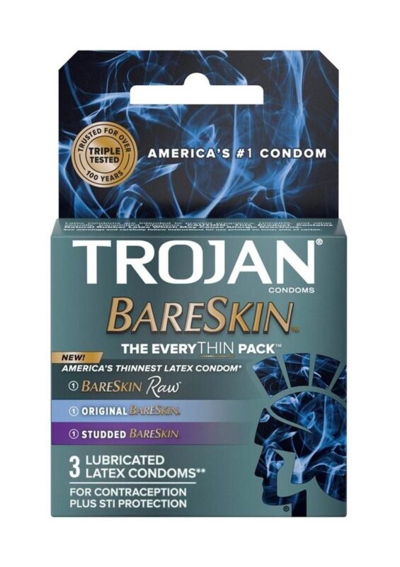 Trojan Bareskin Everythin Lubricated Latex Condoms Assorted 3-Pack