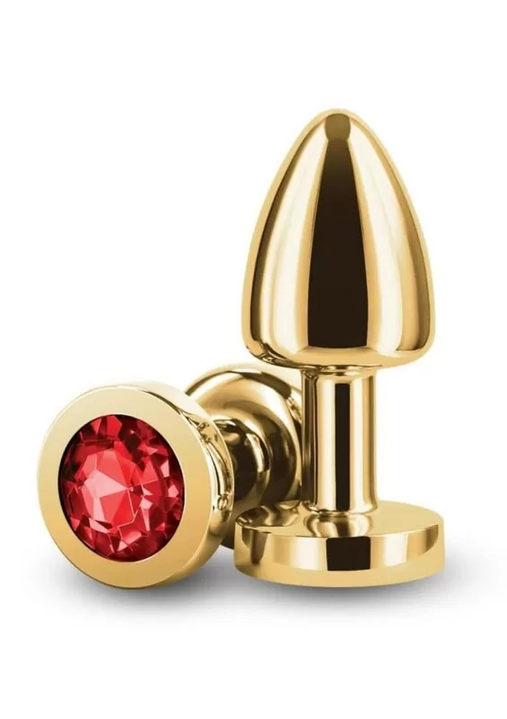 Rear Assets Aluminum Anal Plug - Petite - Gold/Red