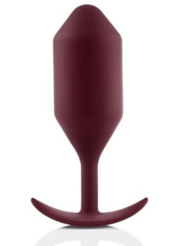 B-Vibe Snug Plug 5 Silicone Weighted Anal Plug - Dark Red