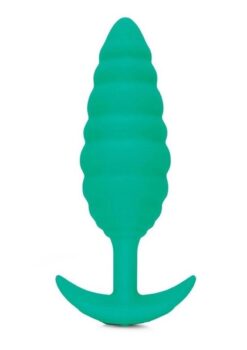 B-Vibe Twist Textured Rechargeable Silicone Anal Plug - Green