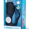 B-Vibe Vibrating Snug and Tug Rechargeable Silicone Cock Ring andamp; Anal Plug - XLarge - Black