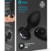 B-Vibe Vibrating Jewel Plug Rechargeable Silicone Anal Plug with Remote - XXLarge - Black