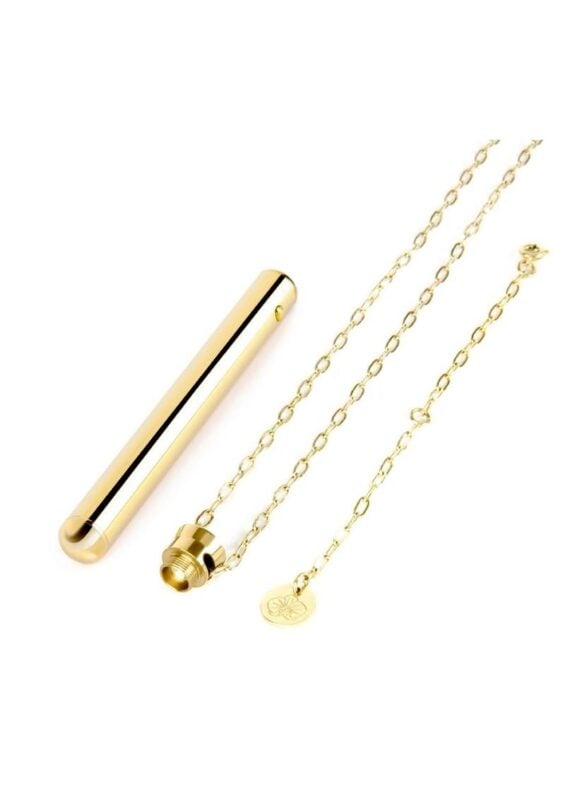 Le Wand Vibrating Necklace Rechargeable Silicone Discreet Vibrator - Gold