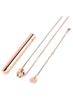 Le Wand Vibrating Necklace Rechargeable Silicone Discreet Vibrator - Rose Gold