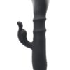 Ringmaster Rechargeable Silicone Rabbit Vibe Ring - Black