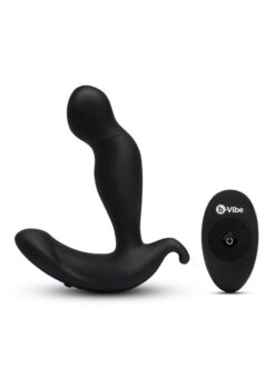 B-Vibe 360 Plug Rechargeable Silicone Rotating and Vibrating with Remote Anal Plug - Black