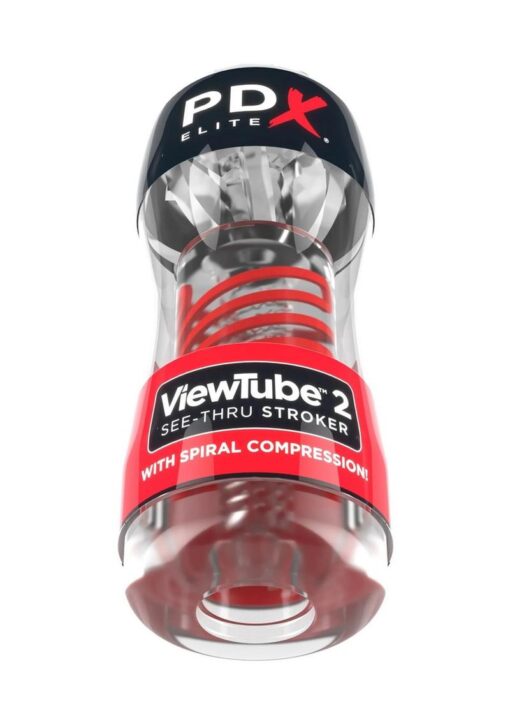 PDX Elite ViewTube 2 Rechargeable Stroker - Clear/Red