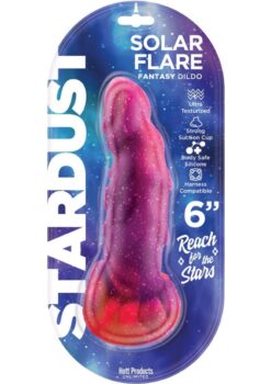 Stardust Solar Flare Silicone Dildo with Suction Cup 6in - Multicolor