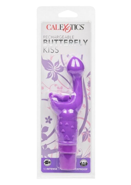 Rechargeable Butterfly Kiss G-Spot Rabbit Vibrator - Purple