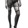Radiance One Piece Garter Skirt with Thigh Highs - Black