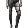 Radiance One Piece Garter Skirt with Thigh Highs - Plus Size - Black