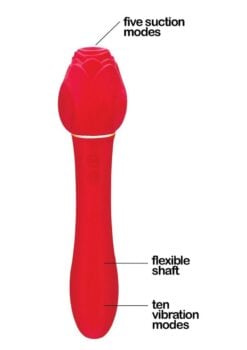 Wild Rose Rechargeable Silicone Suction + Vibrator - Red