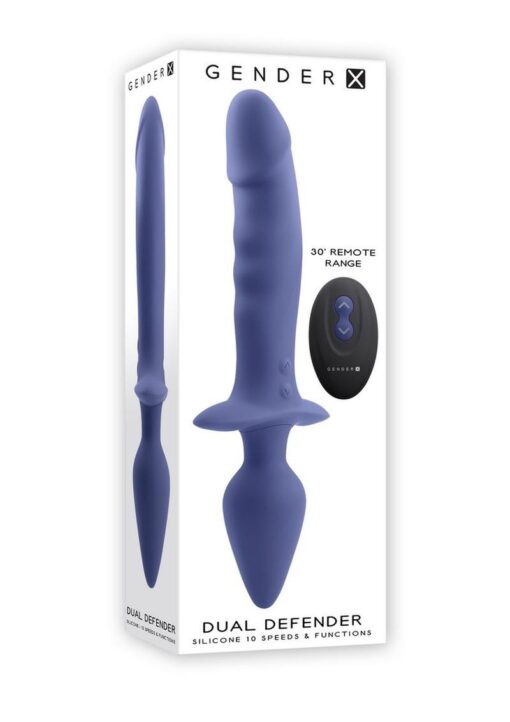 Gender X Dual Defender Rechargeable Silicone Dual Vibrator - Purple