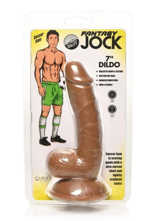 Jock Soccer Sam Dildo with Balls 7in - Caramel
