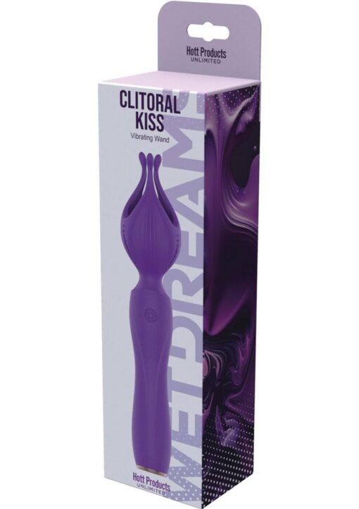Wet Dreams Clitoral Kiss Flower Pedal Rechargeable Silicone Vibrator - Purple