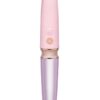 Secret Kisses Glass Lipstick Rechargeable Silicone Dual End Vibrator - Pink/Clear
