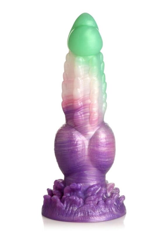Creature Cocks Aqua Phoenix Silicone Dildo - Green/Purple