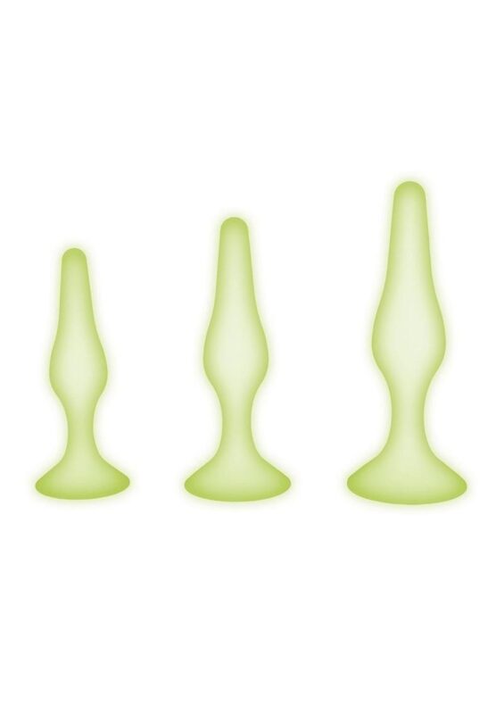 WhipSmart Glow in the Dark Silicone Anal Training Kit (3 Piece) - Green