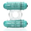 4B Double Wammy Silicone Rechargeable Dual Vibrating Couples Cock Ring - Kiwi