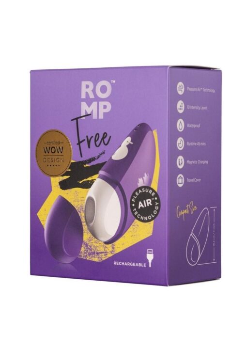 Romp Free Rechargeable Clitoral Air Stimulator - White/Purple