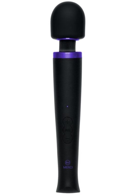 Merci Rechargeable Power Wand Silicone Wand Massager - Black