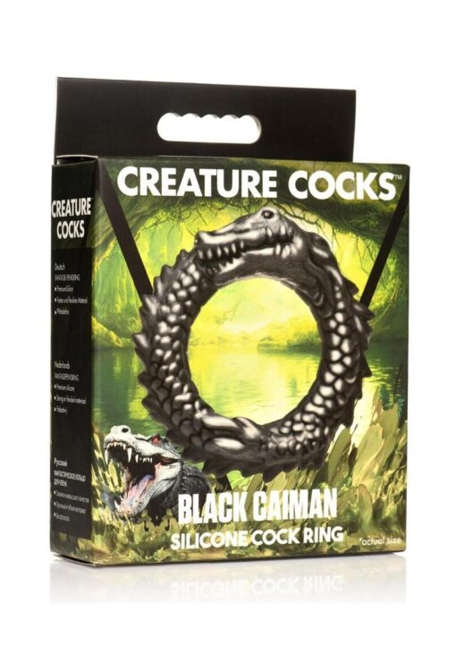 Creature Cock Black Caiman Silicone Cock Ring