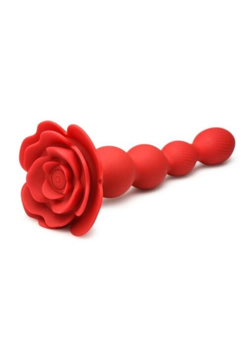 Bloomgasm Rose Twirl Rechargeable Silicone Rotating Anal Beads - Red