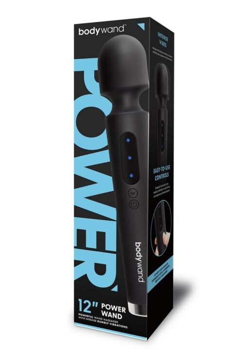 Bodywand Power Wand Rechargeable Silicone Wand Massager 12in - Black