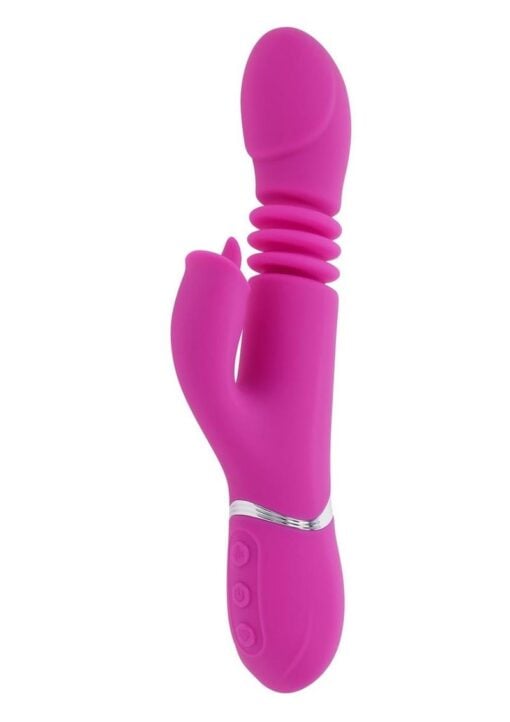 Pink Dragon Rechargeable Silicone Multi Vibrator - Pink