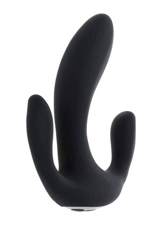 Playboy Triple Threat Rechargeable Silicone Multi Vibrator - Black