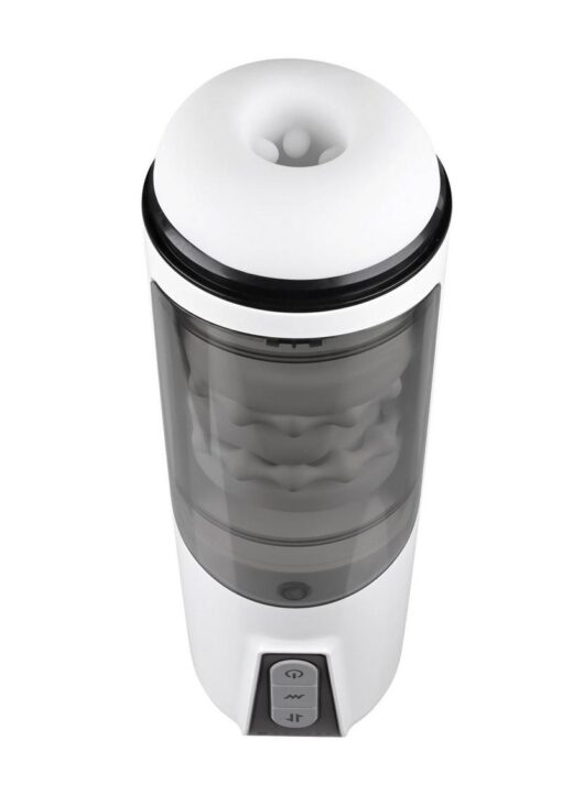 GX Get Your Stroke On Rechargeable Silicone Thrusting Stroker - White