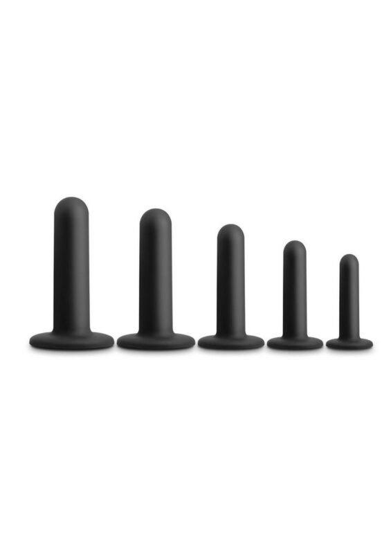 Renegade Dilator Kit Silicone Anal Plugs with Suction Cups (5 Piece) - Black