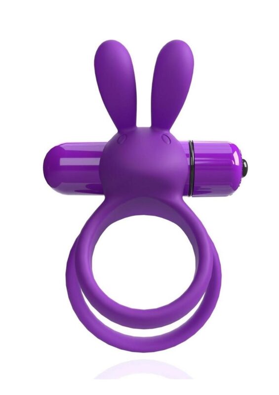 4T Ohare XL Rechargeable Silicone Rabbit Vibrating Cock Ring - Grape