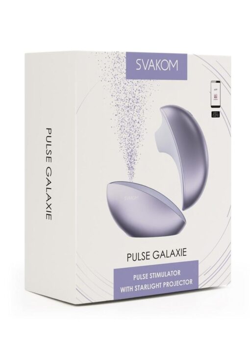 Svakom Pulse Galaxie App Compatible Rechargeable Silicone Clitoral Stimulator with Remote - Metallic Lilac
