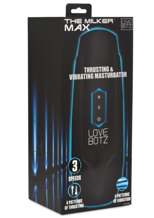 Lovebotz The Milker Max Rechargeable 14X Thrusting and Vibrating Masturbator - Black
