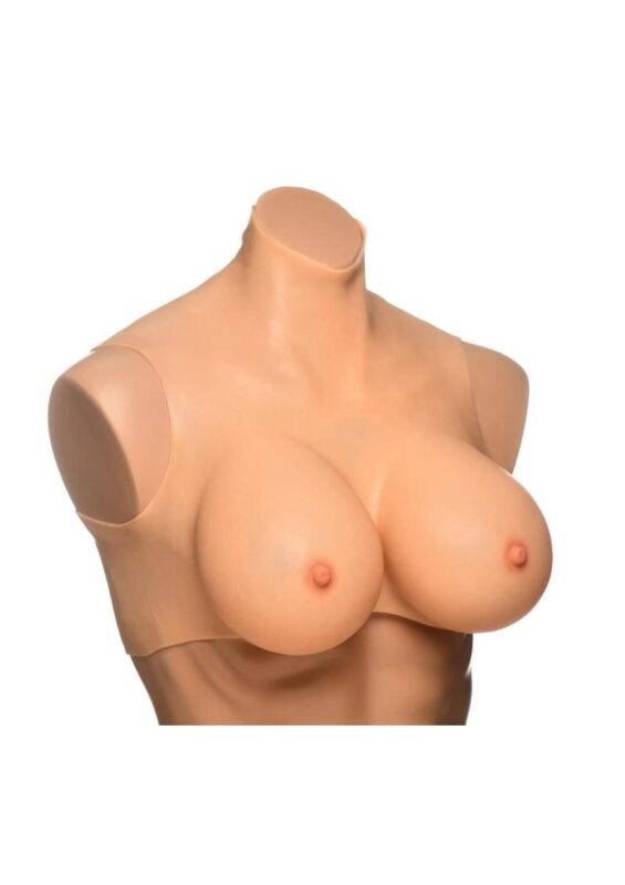 Master Series Perky Pair G-Cup Silicone Wearable Breast - Vanilla