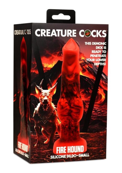 Creature Cocks Fire Hound Silicone Dildo - Small - Red/Black