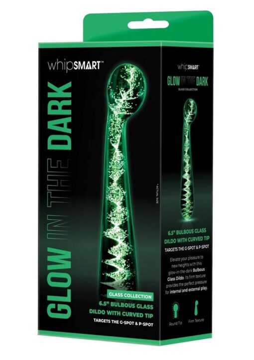 Whipsmart Bulbous Glass Dildo with Curved Base 6.5in - Clear