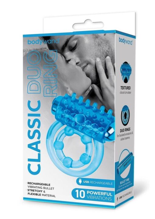 Bodywand Rechargeable Silicone Classic Duo Ring - Blue