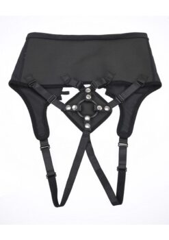 High Waisted Corset Strap-On - Black
