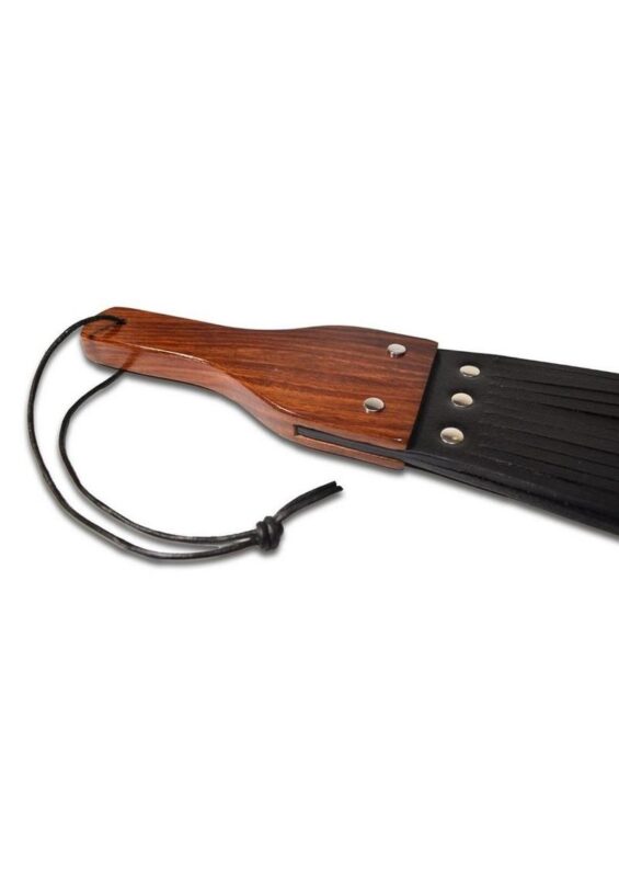 Prowler RED Leather and Wood Fringe Paddle - Black/Brown