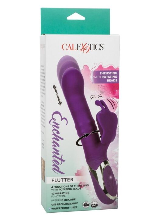 Enchanted Flutter Rechargeable Silicone Dual Action Vibrator - Purple
