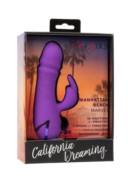 California Dreaming Manhattan Beach Marvel Rechargeable Silicone Dual Vibrator - Purple