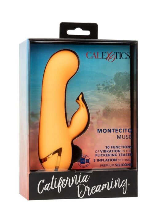California Dreaming Montecito Muse Rechargeable Silicone Dual Vibrator - Orange