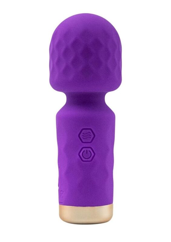 M`Lady Rechargeable Silicone Mini Vibrating Wand - Purple