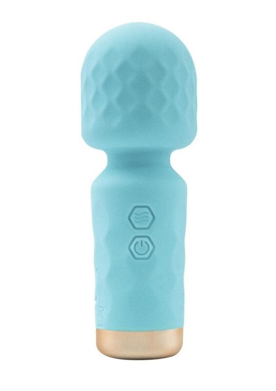 M`Lady Rechargeable Silicone Mini Vibrating Wand - Teal