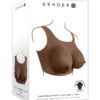 Gender X Breast Plate Silicone D Cup - Chocolate